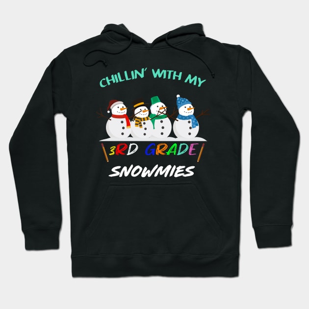 Funny Chillin with my Snomies Christmas Snowman Hoodie by Flipodesigner